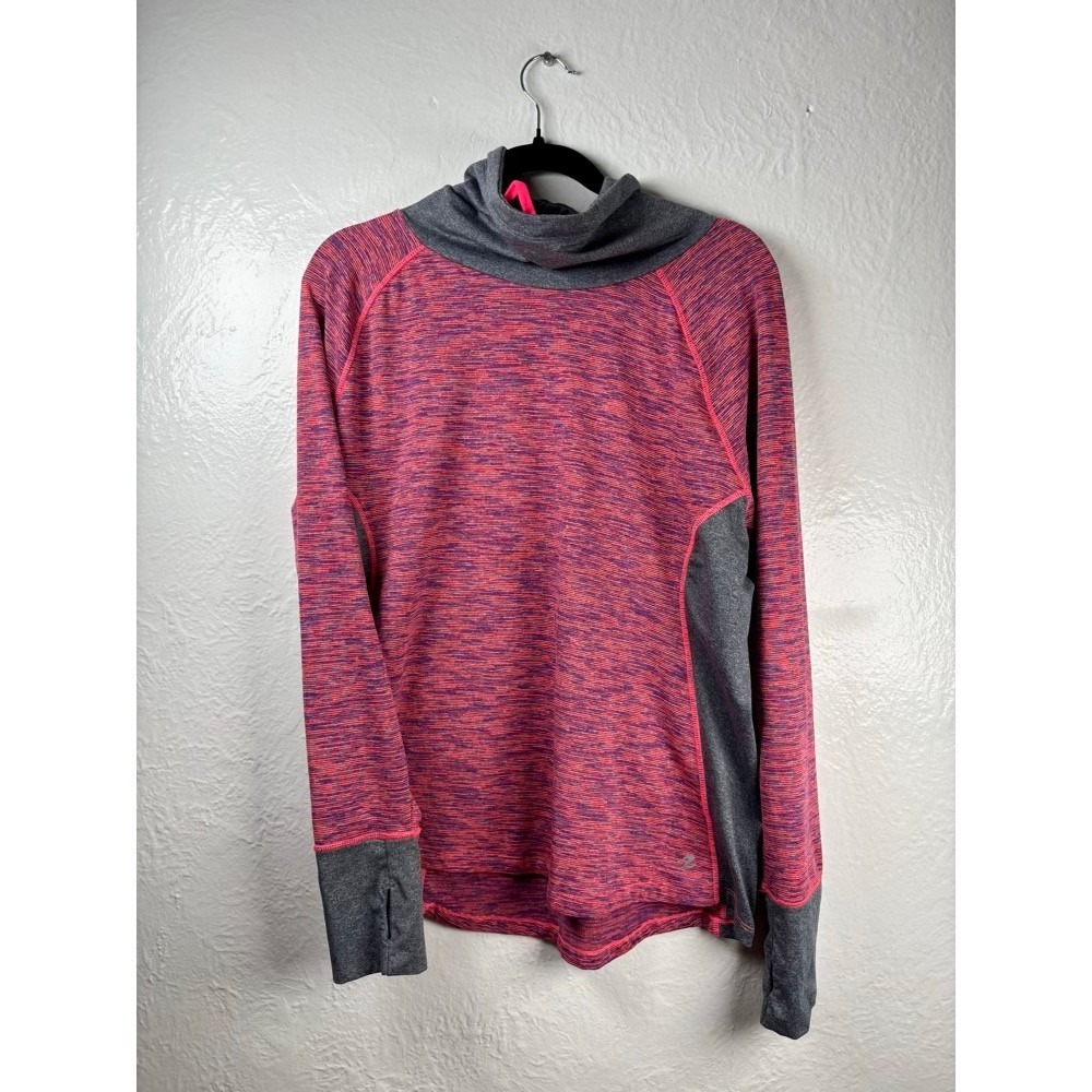 Energy Zone Warm Systems Pullover XL Pink Thumbhole Mock Neck Athleisure Running